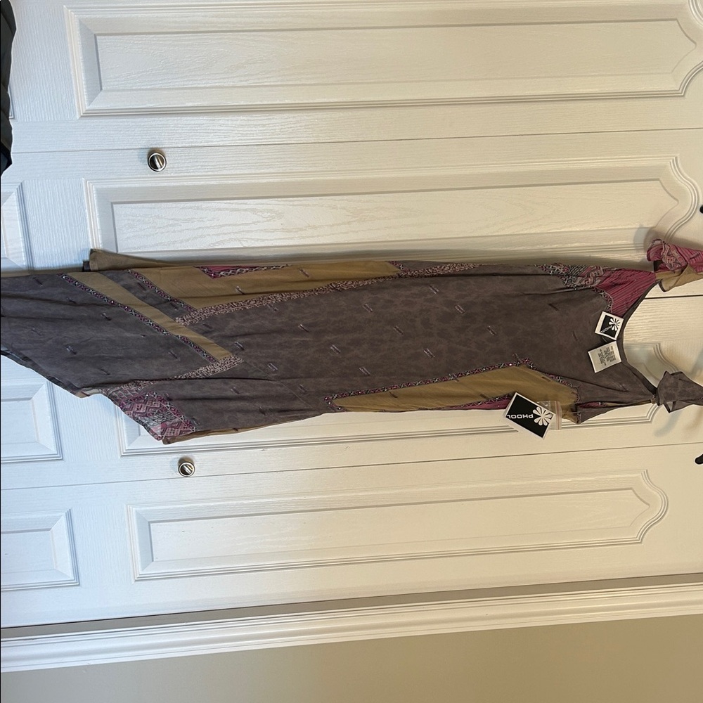 Strapless Purple and Brown Dress